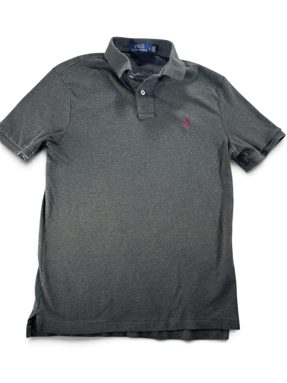 Polo by Ralph Lauren Gray Short-Sleeve Polo with Pink Pony